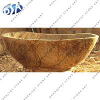 decorative rainforest yellow marble bathtub