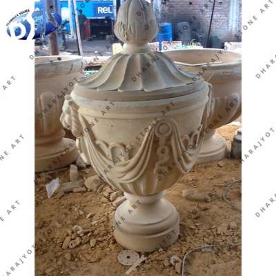 Yellow Sandstone Antique Finials For Decoration