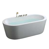 oval shape freestanding white acrylic bathtub